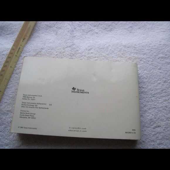 Texas Instruments TI-86 Graphing Calculator Guidebook User Manual Instructions - Picture 2 of 9